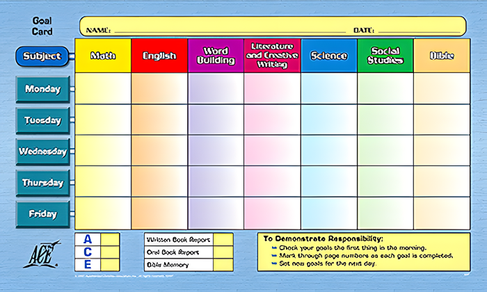 Goal Card – Grade 1 – 2 (50 p.pack (SA) – Accelerated Education Enterprises